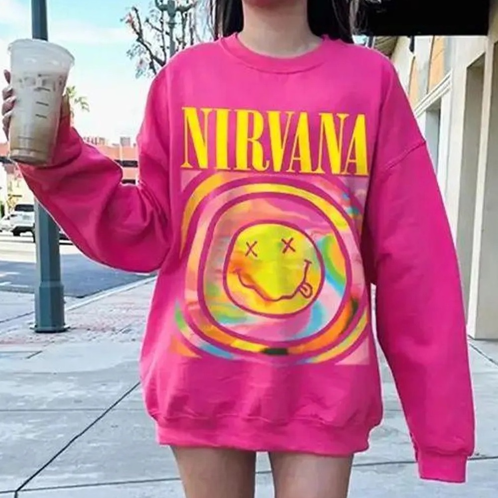 Nirvana Pink Graphic Sweatshirt